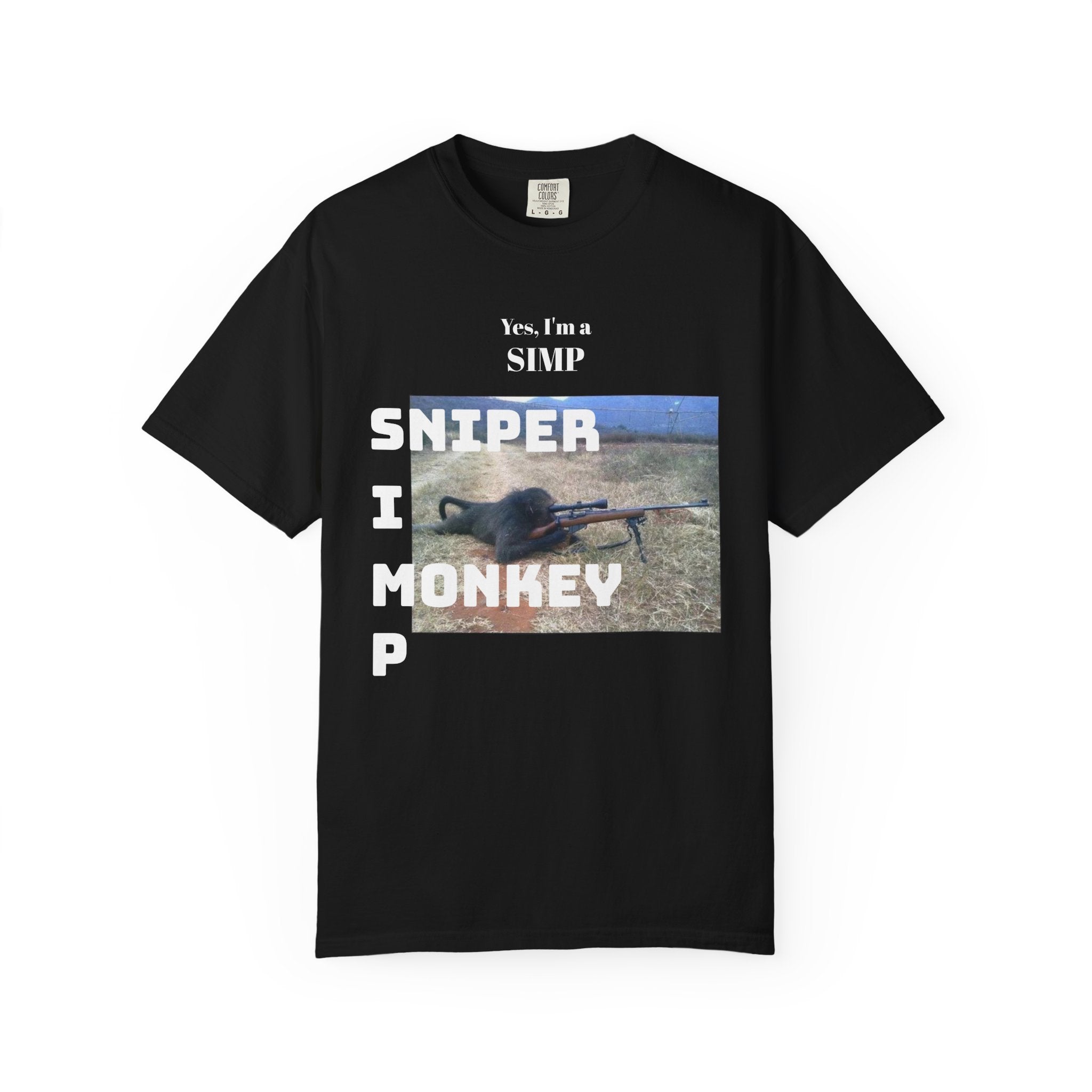 Sniper Monkey T‑Shirt — "Yes, I'm a SIMP" Graphic Tee