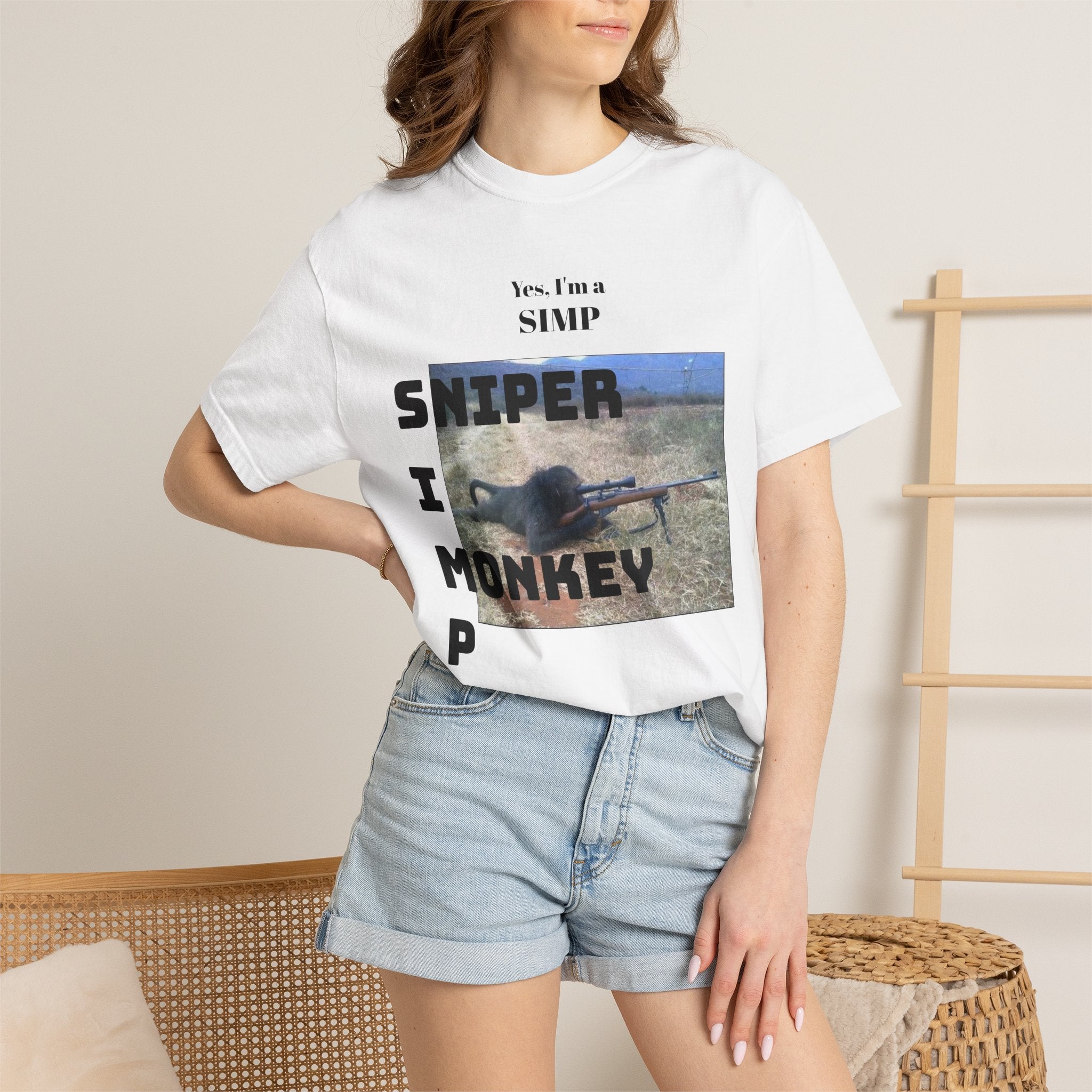 Sniper Monkey T‑Shirt — "Yes, I'm a SIMP" Graphic Tee